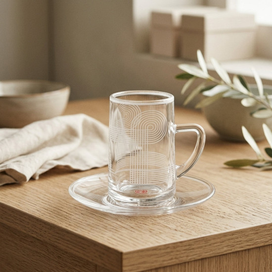 Tea Cup and Saucer Set - 6 Pcs